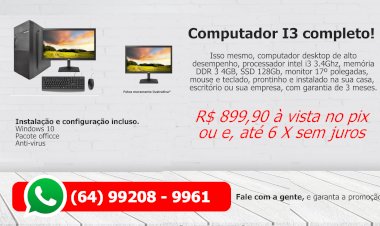 Vendo computador desktop de alto desempenho, processador intel i3 3.4Ghz