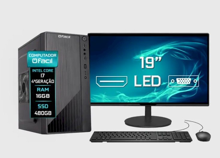 Computador Intel I7 16gb Ssd 1tb Monitor 20 Teclado E Mouse