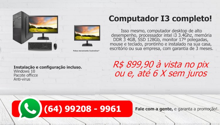 Vendo computador desktop de alto desempenho, processador intel i3 3.4Ghz